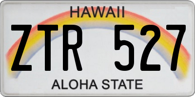 HI license plate ZTR527