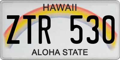 HI license plate ZTR530