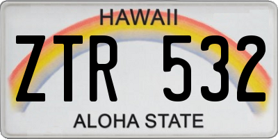 HI license plate ZTR532