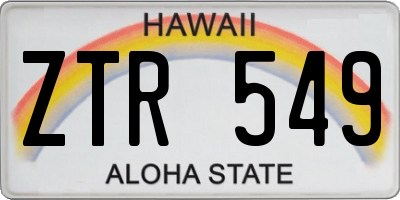 HI license plate ZTR549