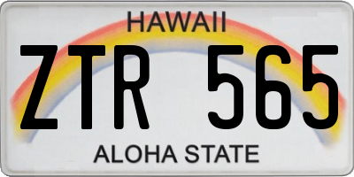 HI license plate ZTR565