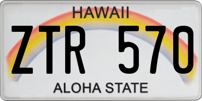 HI license plate ZTR570