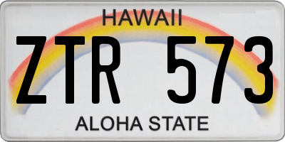 HI license plate ZTR573