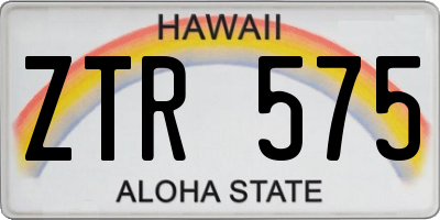 HI license plate ZTR575