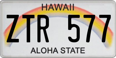 HI license plate ZTR577