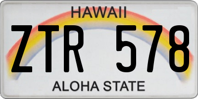 HI license plate ZTR578