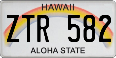 HI license plate ZTR582