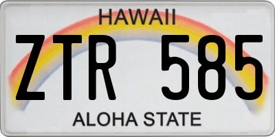 HI license plate ZTR585