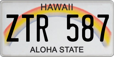 HI license plate ZTR587