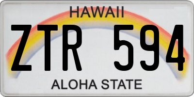 HI license plate ZTR594