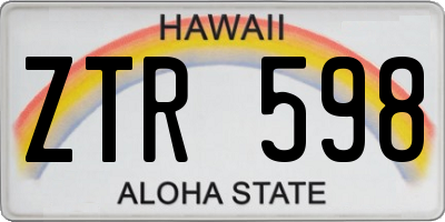 HI license plate ZTR598
