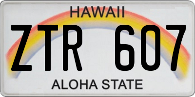 HI license plate ZTR607