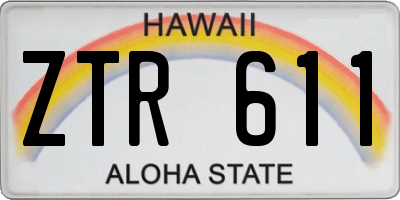 HI license plate ZTR611