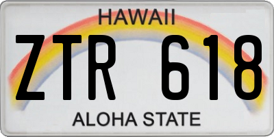 HI license plate ZTR618