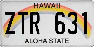 HI license plate ZTR631