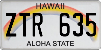 HI license plate ZTR635