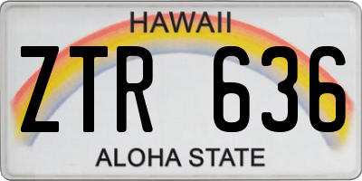 HI license plate ZTR636