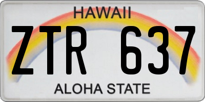 HI license plate ZTR637