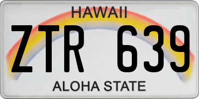 HI license plate ZTR639
