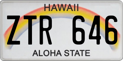 HI license plate ZTR646