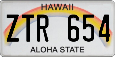 HI license plate ZTR654