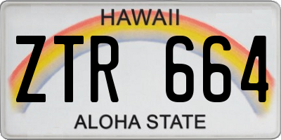 HI license plate ZTR664