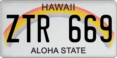 HI license plate ZTR669
