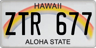 HI license plate ZTR677