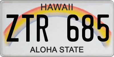HI license plate ZTR685