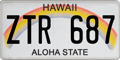HI license plate ZTR687