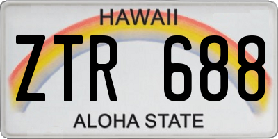 HI license plate ZTR688