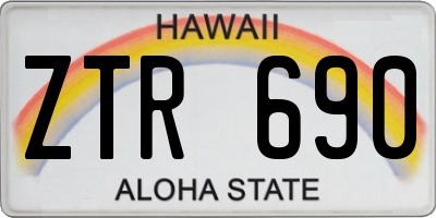 HI license plate ZTR690