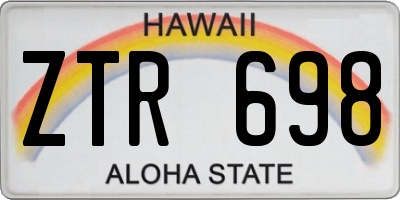 HI license plate ZTR698