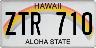 HI license plate ZTR710