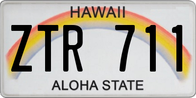 HI license plate ZTR711