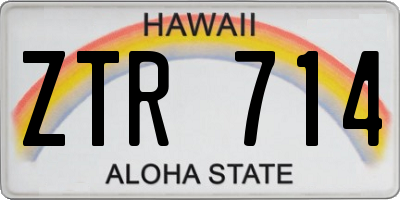 HI license plate ZTR714