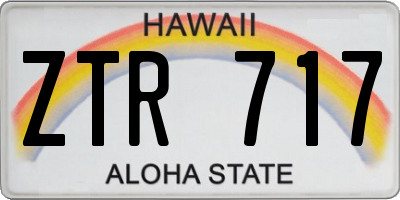 HI license plate ZTR717