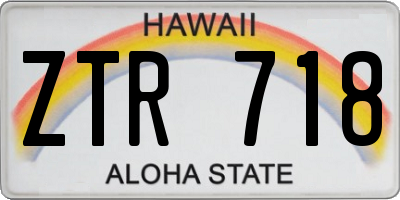 HI license plate ZTR718