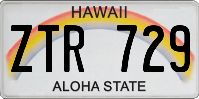 HI license plate ZTR729