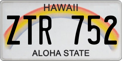 HI license plate ZTR752