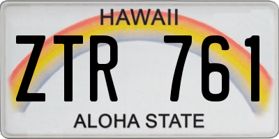 HI license plate ZTR761