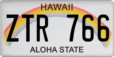 HI license plate ZTR766