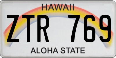 HI license plate ZTR769