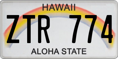 HI license plate ZTR774