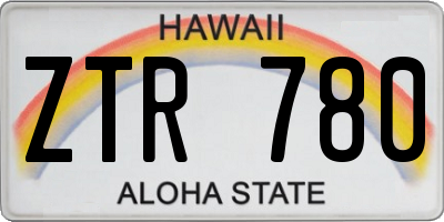 HI license plate ZTR780