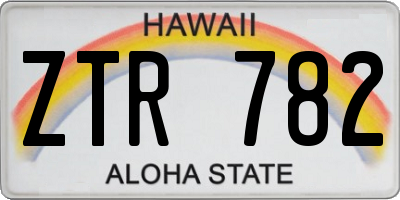 HI license plate ZTR782