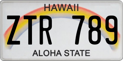 HI license plate ZTR789