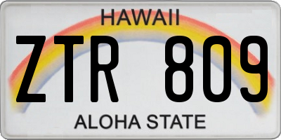 HI license plate ZTR809