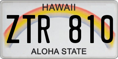 HI license plate ZTR810