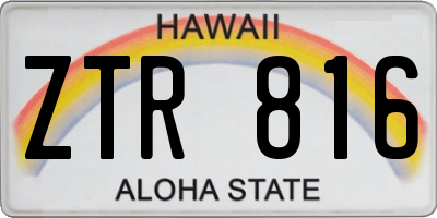 HI license plate ZTR816